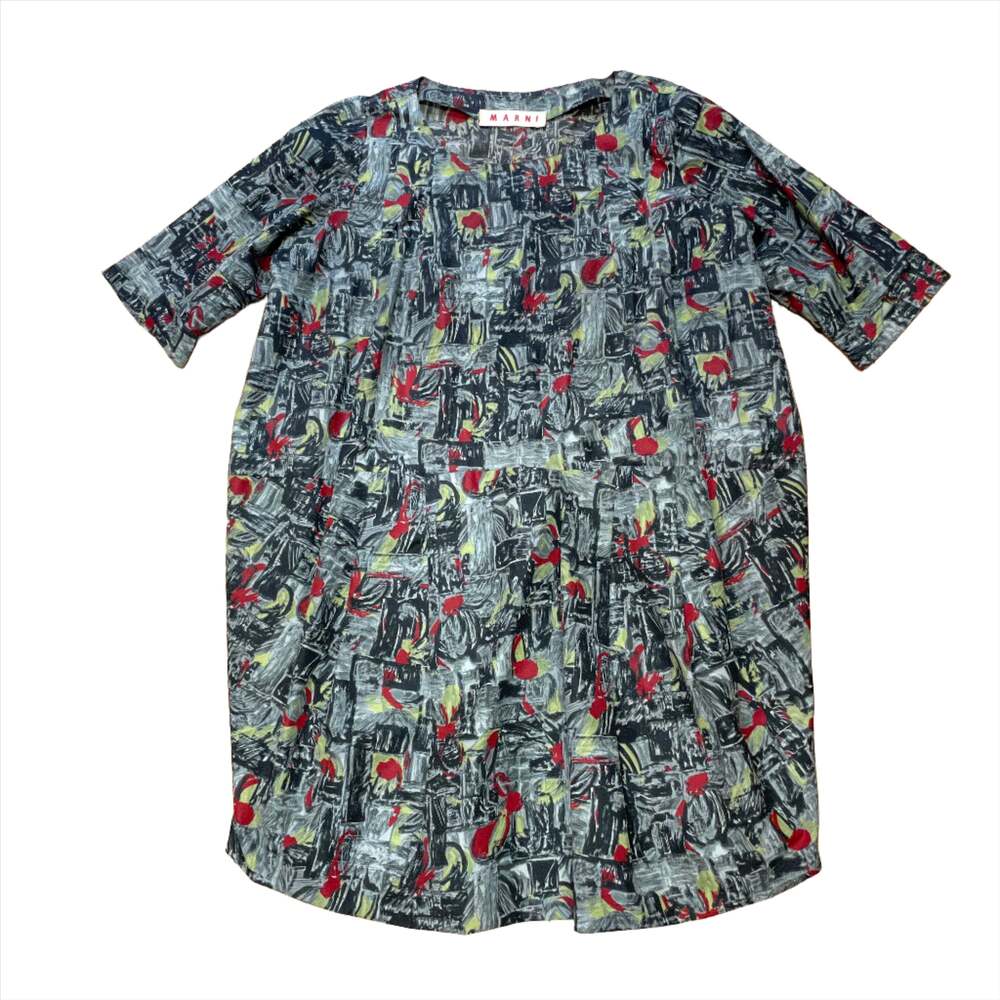 Marni Vintage Designer Cotton Printed Dress Made In Italy Size M